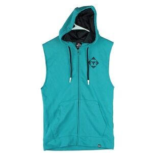 Under Armour Project Rock Men's Terry Sleeveless Full Zip Hoodie Teal Size SM